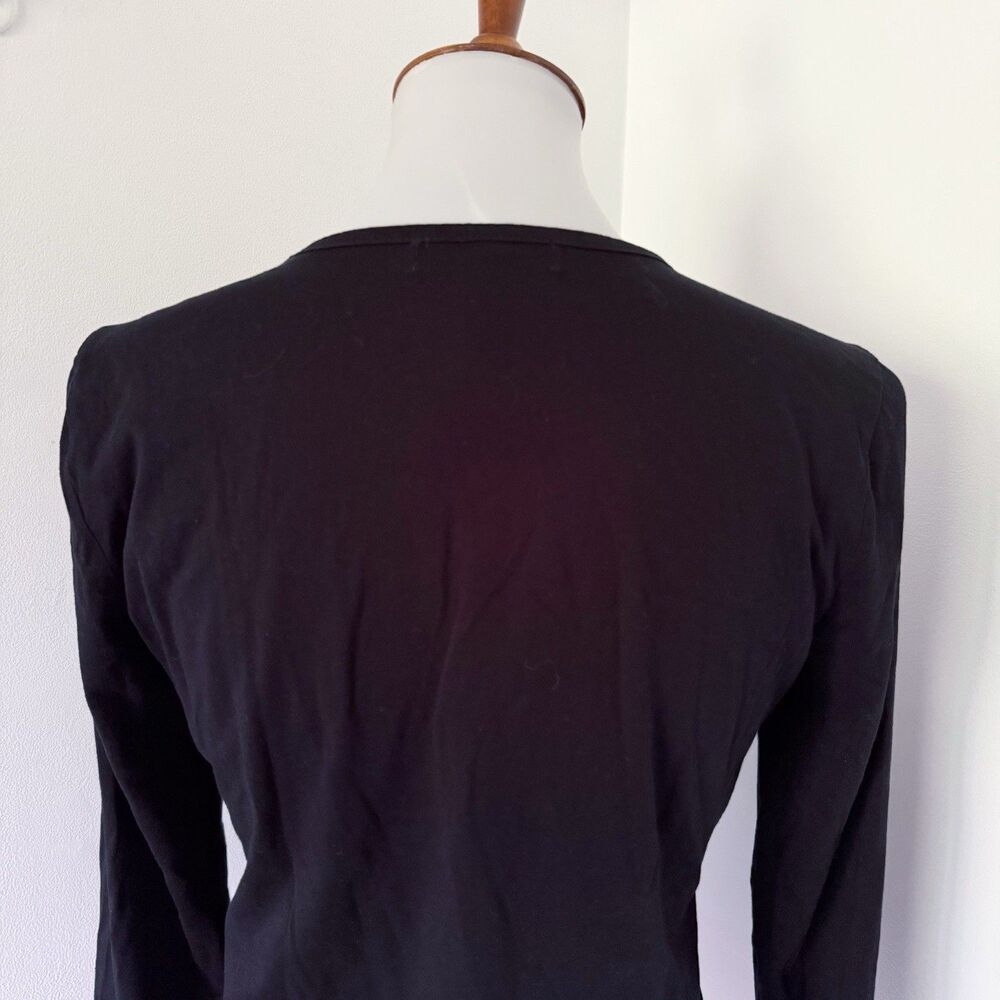 Women's Lauren Ralph Lauren RL Crest Logo Monogram Tee Shirt Black Size M Medium - Picture 13 of 14